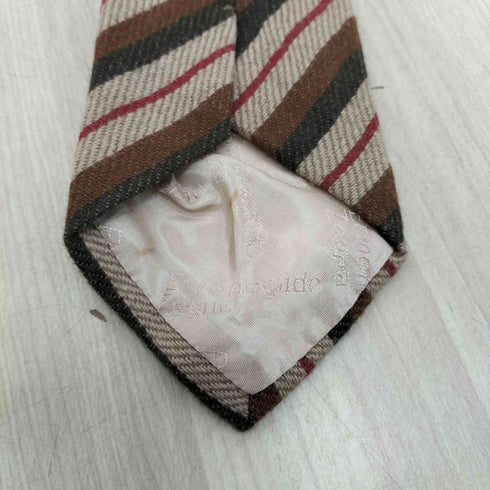 エルメネジルドゼニア Ermenegildo Zegna カシミヤ混 ストライプネクタイ メンズ