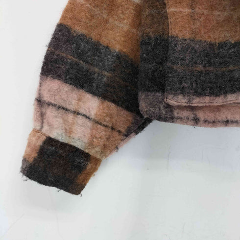 ザラ ZARA クロップド丈チェック柄シャツジャケット オーバーサイズジャケット レディース import:S