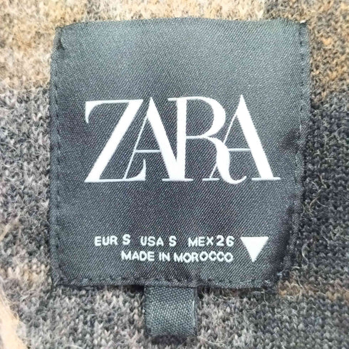 ザラ ZARA クロップド丈チェック柄シャツジャケット オーバーサイズジャケット レディース import:S