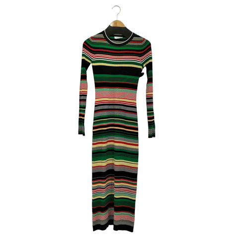 RABANNE Long Sleeve Stripe Maxi Dress マルチカラーニットワンピース レディース XS
