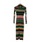 RABANNE Long Sleeve Stripe Maxi Dress マルチカラーニットワンピース レディース XS
