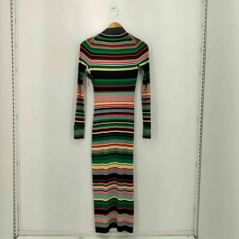 RABANNE Long Sleeve Stripe Maxi Dress マルチカラーニットワンピース レディース XS