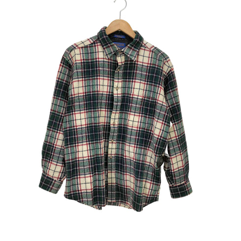 ペンドルトン PENDLETON 00s エルボーパッチ オンブレチェック ウールシャツ メンズ JPN:XL