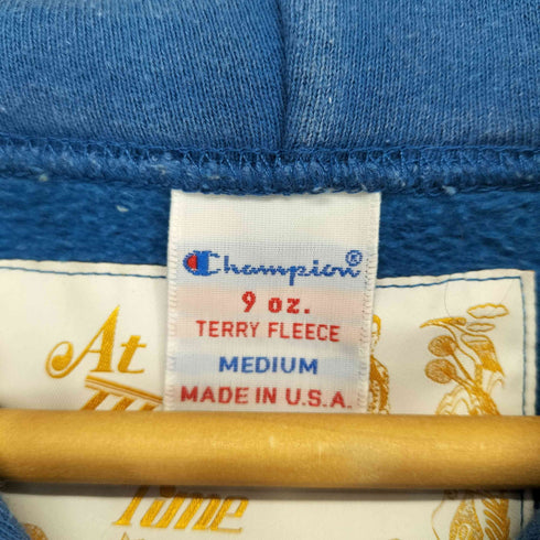 チャンピオン Champion TERRY FLEECE USA製 フロントプリントプルオーバーパーカー メンズ M
