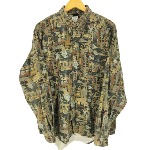ラプコ Lapco メキシコ製 OILFIELD CAMO ボタンダウンシャツ メンズ LARGE REG