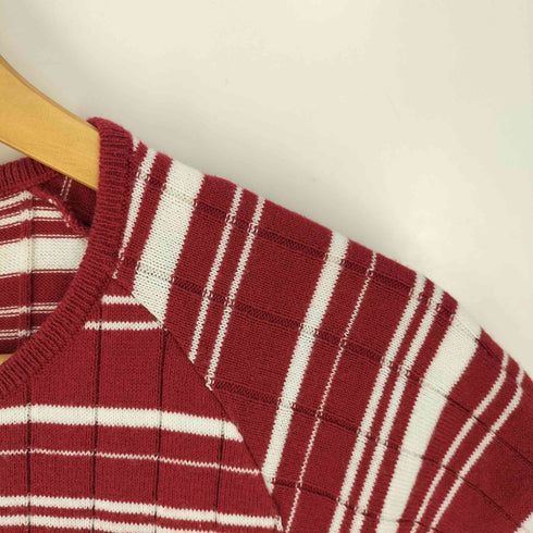 ラコステ LACOSTE ボーダー柄 ロゴワッペン S/S ニット セーター レディース EUR:40