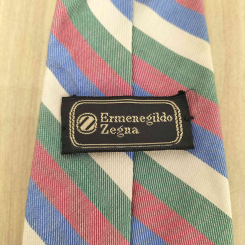 エルメネジルドゼニア Ermenegildo Zegna マルチカラーストライプ シルクネクタイ メンズ