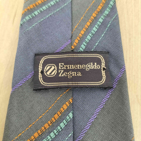 エルメネジルドゼニア Ermenegildo Zegna ストライプ柄シルクネクタイ メンズ