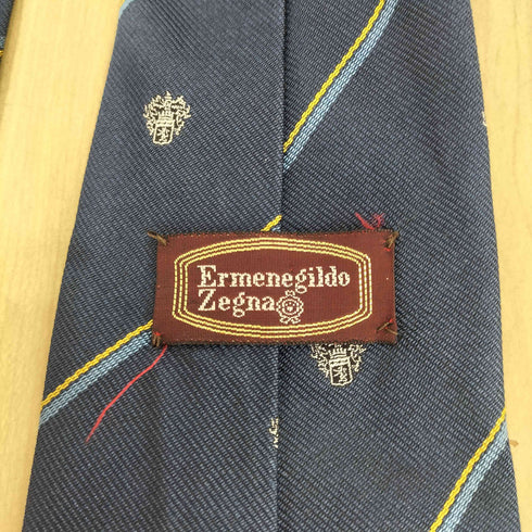 エルメネジルドゼニア Ermenegildo Zegna エンブレム ストライプシルクネクタイ メンズ