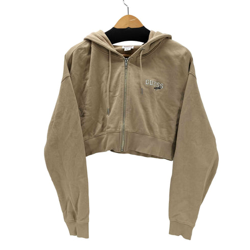 ゲス GUESS 22SS Originals Cropped Hoodie ロゴ 刺繍 クロップド ジップアップ フーディー パーカー レディース import:XL