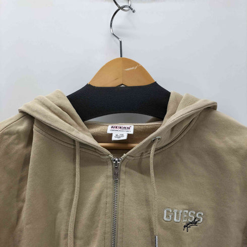 ゲス GUESS 22SS Originals Cropped Hoodie ロゴ 刺繍 クロップド ジップアップ フーディー パーカー レディース import:XL