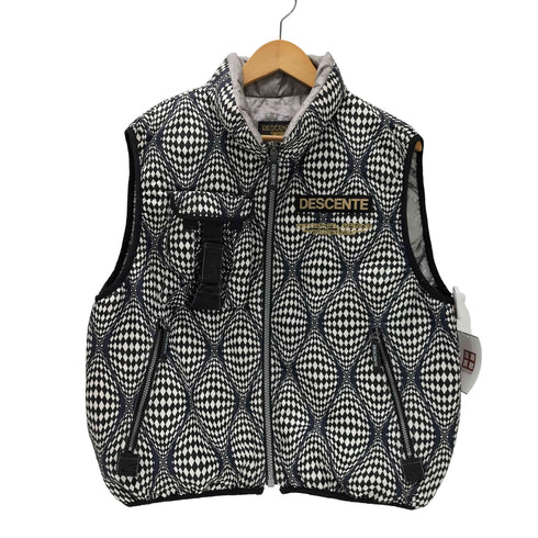 デサント descente 90S PERSONAL RACING 天然羽毛 裏地リップストップ 総柄 サイケ 中綿 ベスト メンズ JPN:M