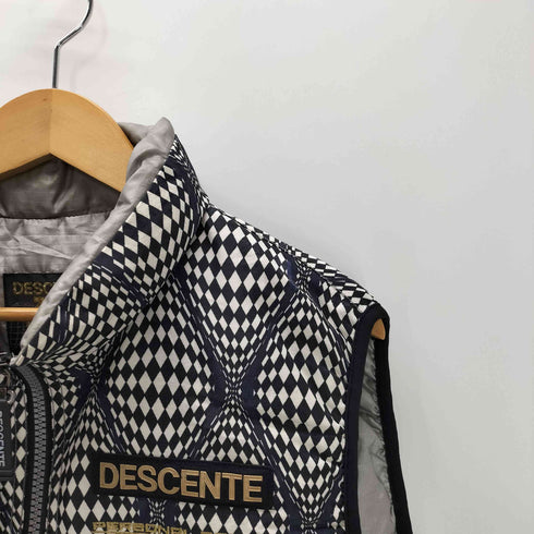 デサント descente 90S PERSONAL RACING 天然羽毛 裏地リップストップ 総柄 サイケ 中綿 ベスト メンズ JPN:M