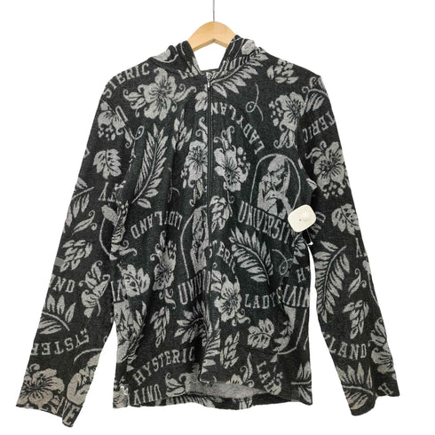 ヒステリックグラマー HYSTERIC GLAMOUR LADYLAND UNIV 総柄ジャガード PK ジップアップ パーカー メンズ JPN:M