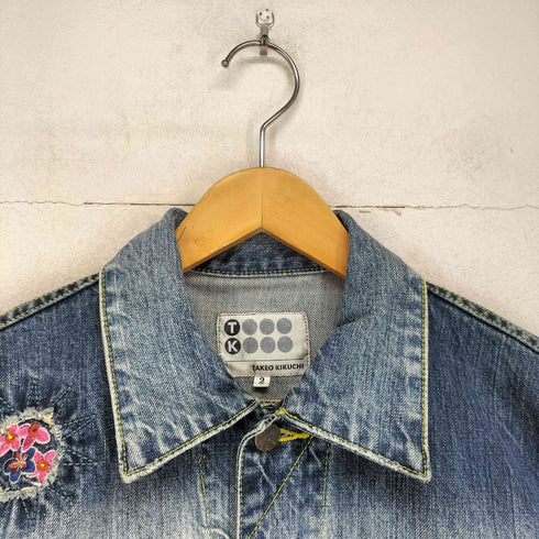 ティーケータケオキクチ tk. TAKEO KIKUCHI フラワー刺繍デニムトラッカージャケット メンズ 2