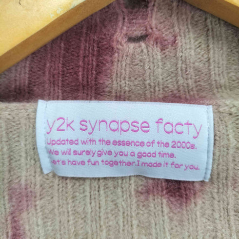 Y2K SYNAPSE FACTORY ダブルジップクロップドダメージニット Y2K レディース