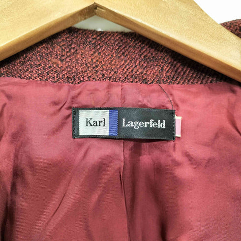 カールラガーフェルド Karl Lagerfeld 千鳥格子柄 ダブルブレストテーラードジャケット レディース