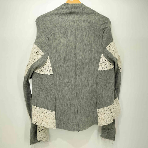 ノゾミイシグロ NOZOMI ISHIGURO ニットレース切替 フロントレースアップ ジャケット レディース ONE SIZE