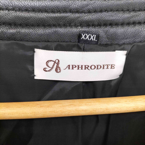 APHRODITE 羊革 ラムレザー ノーカラー ジャケット レディース XXXL