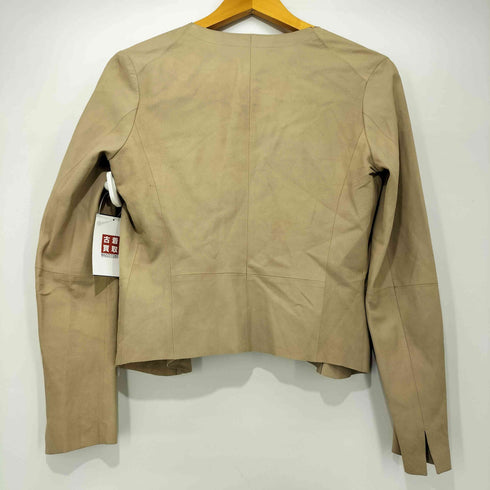 Raritas やぎ革 ゴートレザー ボタンレス ジャケット ボレロ レディース JPN:40