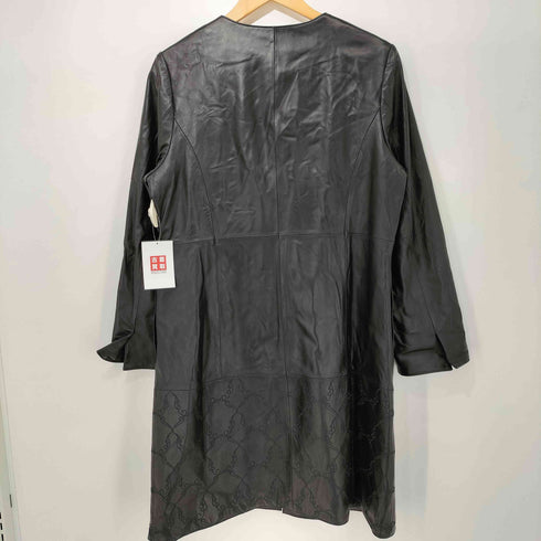 PoshAlma 刺繍デザイン ラムレザーコート レディース LL