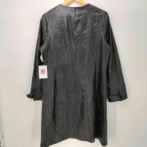 PoshAlma 刺繍デザイン ラムレザーコート レディース LL