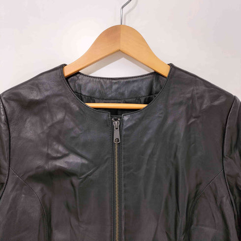 PoshAlma 刺繍デザイン ラムレザーコート レディース LL