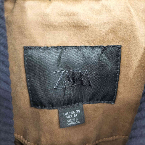 ザラ ZARA コントラストカラー ワックス ジャケット レディース import:XS