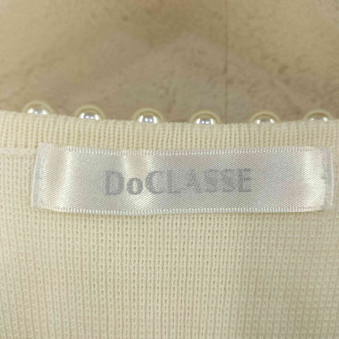 ドゥクラッセ DoCLASSE パールビジュー カーディガン レディース M