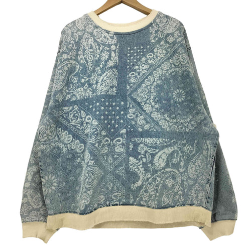 ザラ ZARA ペイズリー柄 デニム トレーナー スウェット メンズ import:L
