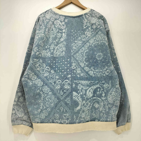 ザラ ZARA ペイズリー柄 デニム トレーナー スウェット メンズ import:L
