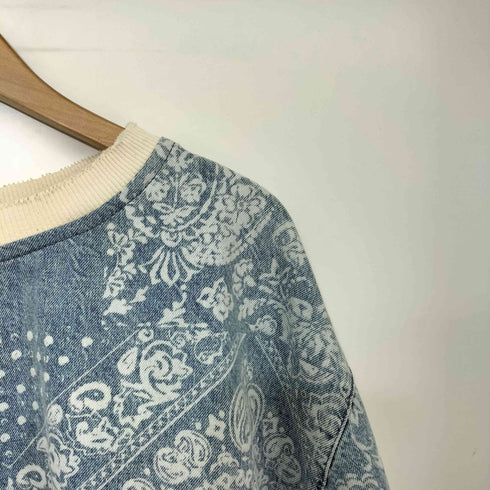ザラ ZARA ペイズリー柄 デニム トレーナー スウェット メンズ import:L