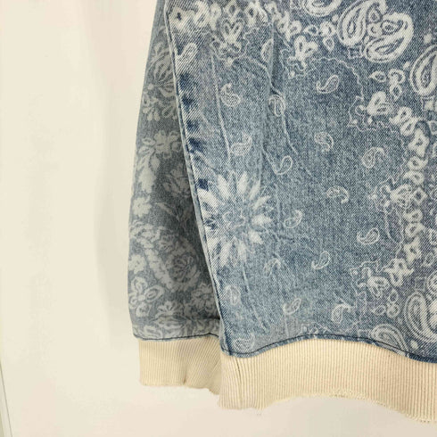 ザラ ZARA ペイズリー柄 デニム トレーナー スウェット メンズ import:L