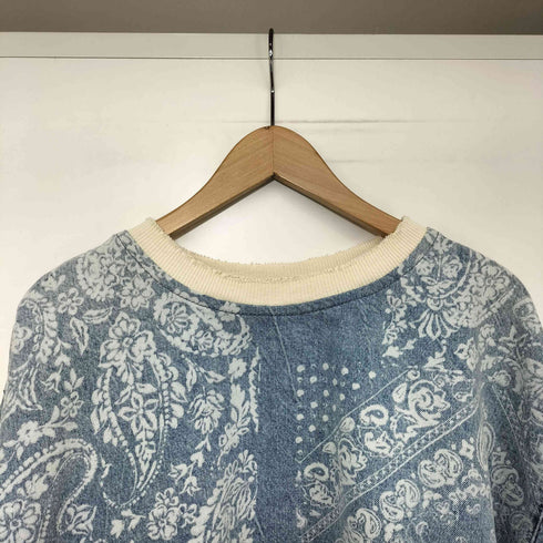 ザラ ZARA ペイズリー柄 デニム トレーナー スウェット メンズ import:L
