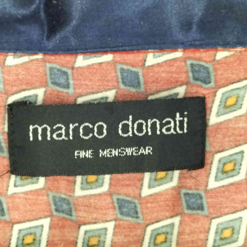 marco donati ひし形模様 総柄 サテン パジャマシャツ メンズ 48/50