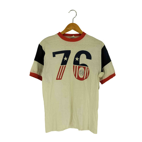 チャンピオン Champion 70~80s バータグ ナンバリング 76 星条旗 ラグラン Tシャツ メンズ import:L