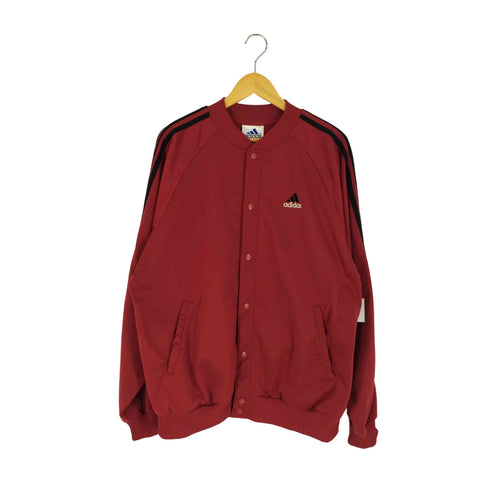 アディダス adidas 90s マレーシア製 パフォーマンスロゴ刺繍 スリーライン スナップボタン トラックジャケット ブルゾン メンズ import:L