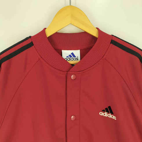 アディダス adidas 90s マレーシア製 パフォーマンスロゴ刺繍 スリーライン スナップボタン トラックジャケット ブルゾン メンズ import:L