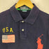 ポロバイラルフローレン Polo by RALPH LAUREN CUSTOM FIT ビッグポニー 刺繍ロゴ 星条旗 ポロシャツ メンズ import:M