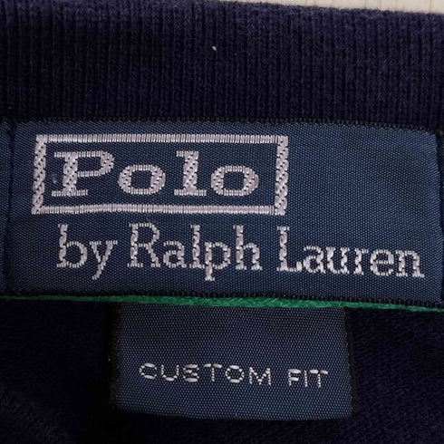 ポロバイラルフローレン Polo by RALPH LAUREN CUSTOM FIT ビッグポニー 刺繍ロゴ 星条旗 ポロシャツ メンズ import:M