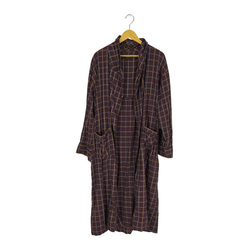 ノーティカ NAUTICA 00s SLEEPWEAR ロゴ刺繍 チェック柄 ロングガウン メンズ L/XL