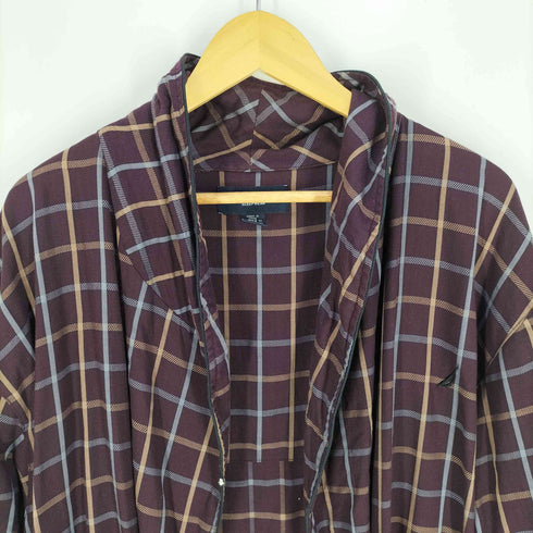 ノーティカ NAUTICA 00s SLEEPWEAR ロゴ刺繍 チェック柄 ロングガウン メンズ L/XL