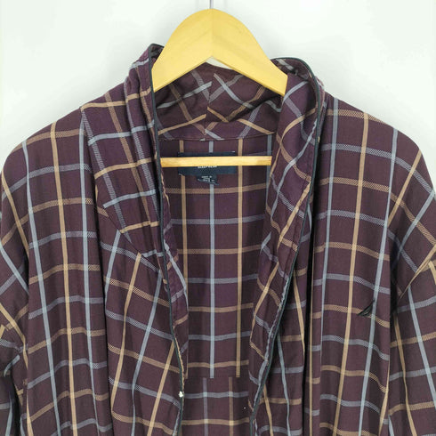 ノーティカ NAUTICA 00s SLEEPWEAR ロゴ刺繍 チェック柄 ロングガウン メンズ L/XL