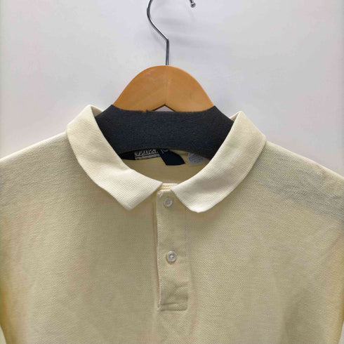 ランズエンド LANDS END 90S USA製 三角タグ S/S 鹿の子 無地 ポロ シャツ メンズ import:L