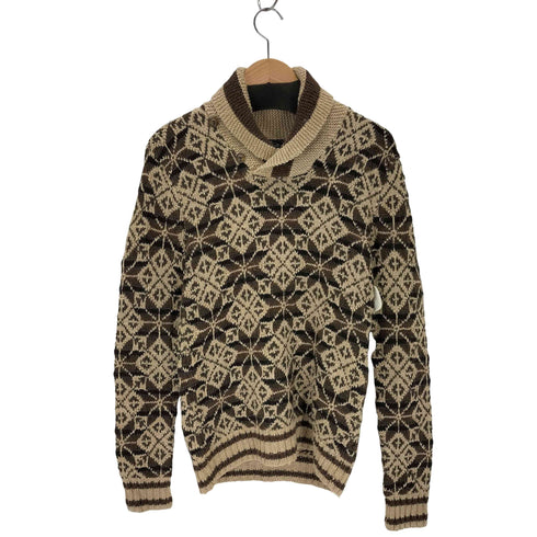 ダブルアールエルラルフローレン RRL RALPH LAUREN シルク混 HAND KNIT ノルディック ショールカラー ニット メンズ import:XS