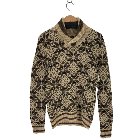 ダブルアールエルラルフローレン RRL RALPH LAUREN シルク混 HAND KNIT ノルディック ショールカラー ニット メンズ import:XS