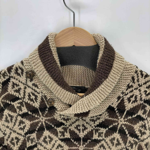 ダブルアールエルラルフローレン RRL RALPH LAUREN シルク混 HAND KNIT ノルディック ショールカラー ニット メンズ import:XS