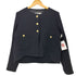 ザラ ZARA メタルボタン ノーカラー ツイードジャケット レディース import:XL