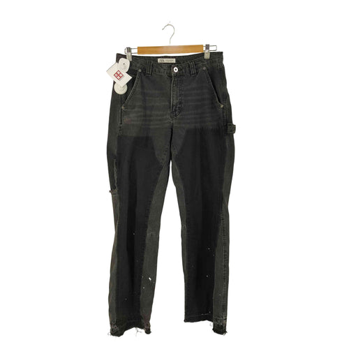 ザラ ZARA リメイクカーペンターブラックデニムパンツ メンズ US:30-31