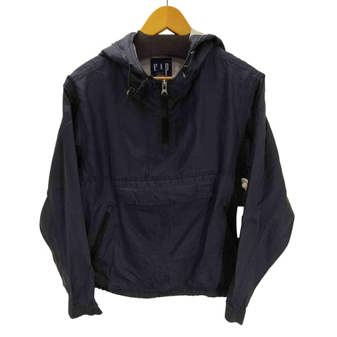 ギャップ Gap 90-00S OLD デカタグ 裏地メッシュ リップストップ ナイロン テック アノラック パーカー ジャケット 裾ドローコード 八の字ジップ メンズ import:XS